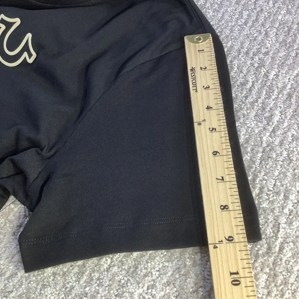 True Religion Mens Relaxed Fit Overseam Puff Tee‎ Shirt Black Size M NWT
